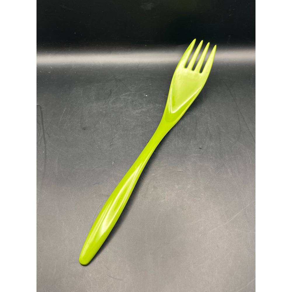 Vintage Machi Melamine Green Plastic Meat‎ Serving Fork Kitchen Utensil 12"